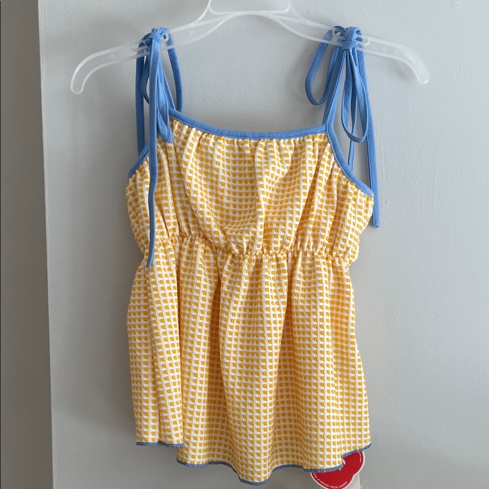 Cider Yellow Babydoll Top with Tie Straps NWT